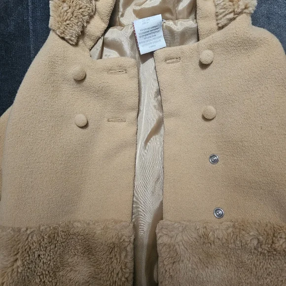 Tahari Baby Girl Tan Pea Coat - 12 Months - Picture 3 of 6